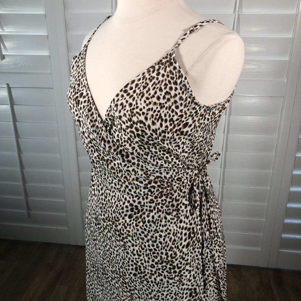 CBrand Strappy Leopard Print Wrap Dress XXL Hi Lo Plus Sexy Night Out Adjustable - Picture 8 of 12